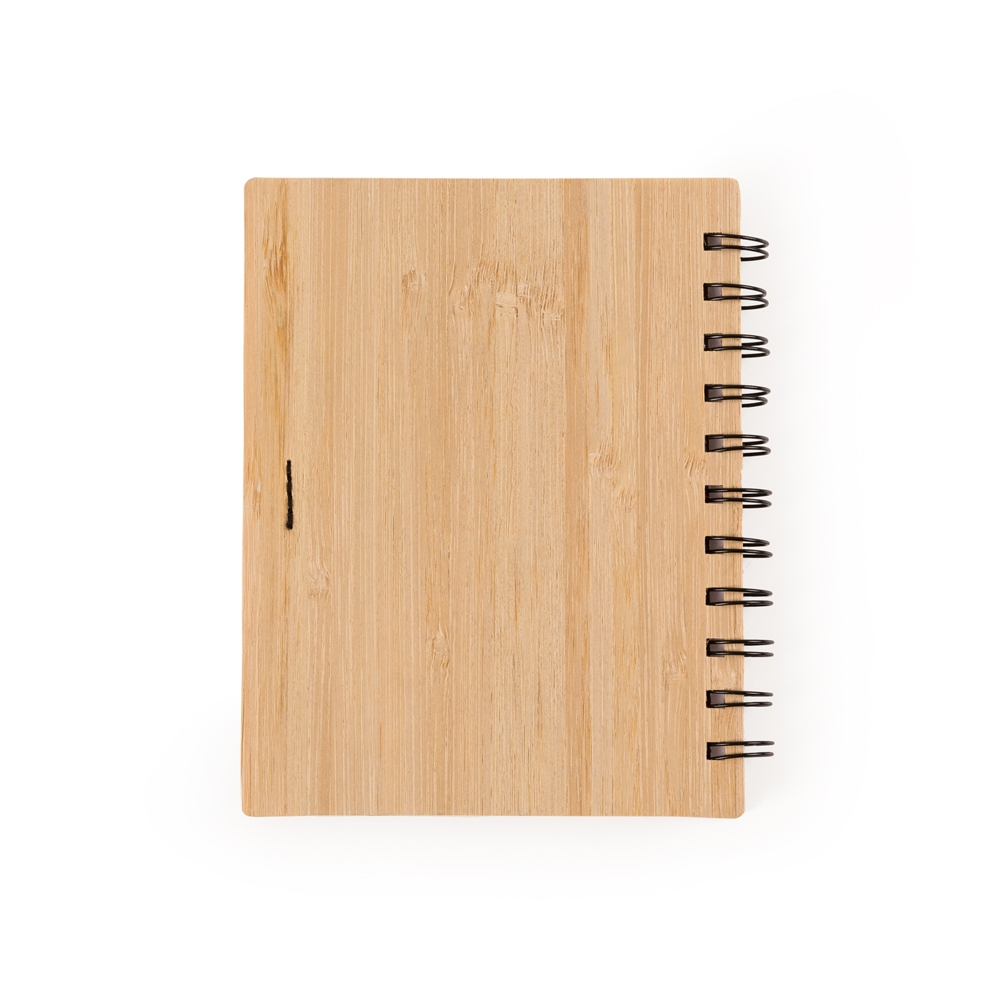 Bloco de anotações bambu com caneta personalizada 