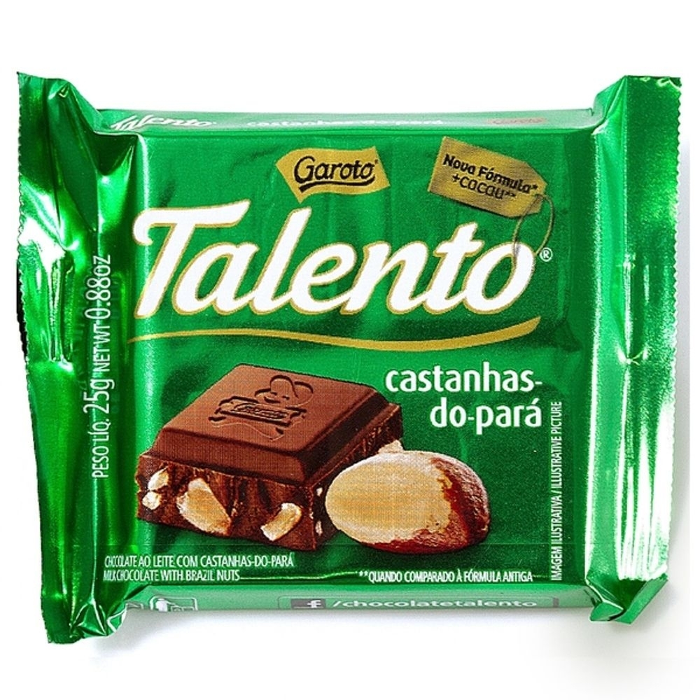 Chocolate Talento Castanha do Pará 25G